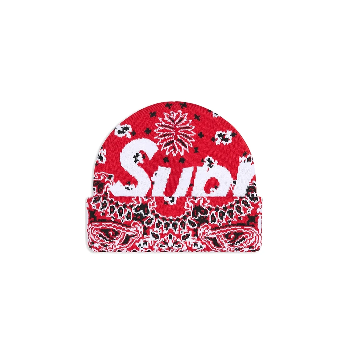 Czapka zimowa Supreme Bandana Big Logo Red styl streetwear i komfort