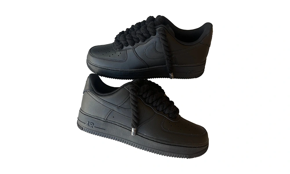 Nike Air Force 1 Low Black Rope Laces Black - klasyka i komfort